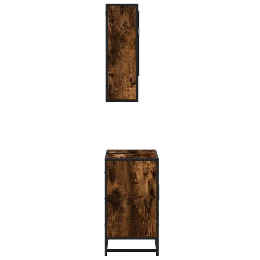 Ensemble de meubles de salle de bain 2 pcs Chêne fumé - 6
