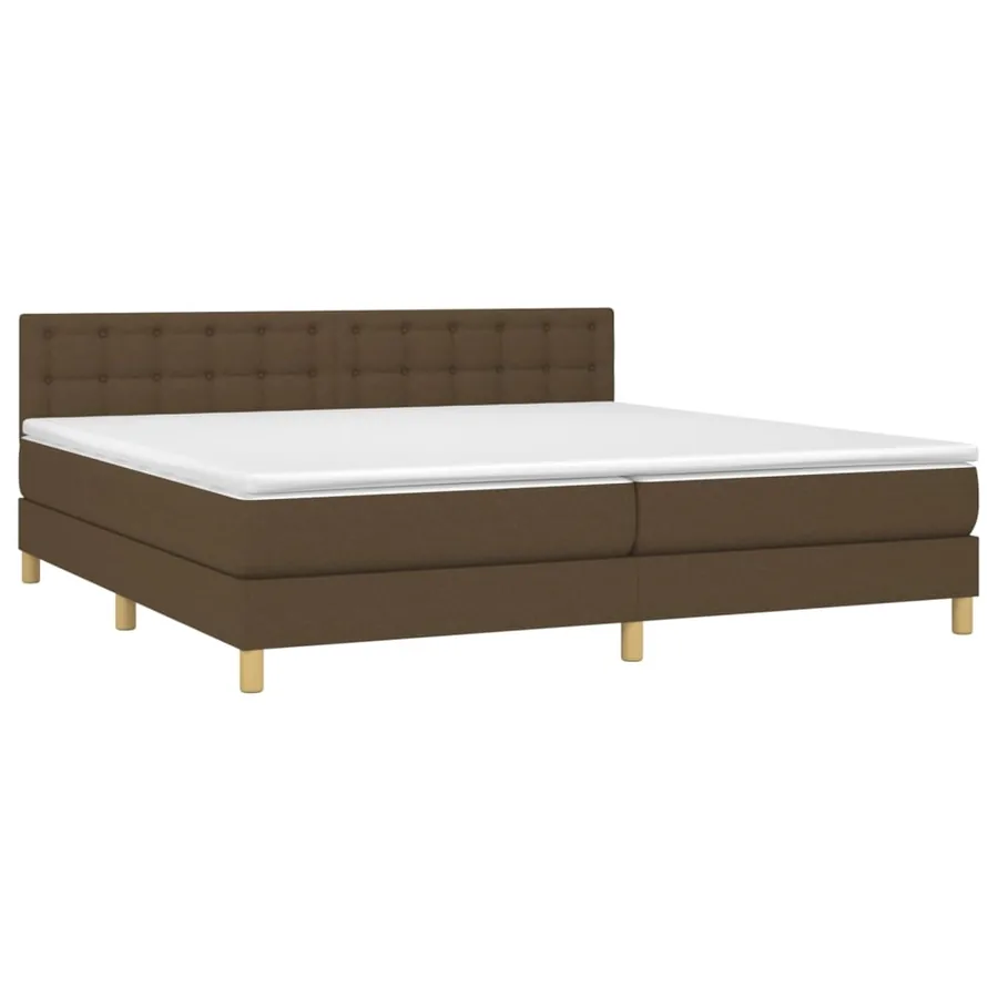 Sommier à lattes de lit avec matelas Marron foncé 200x200 cm - 3