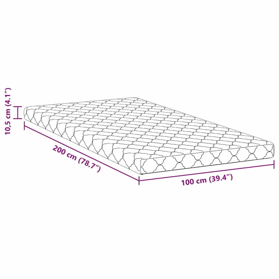 Matelas Blanc 100 x 200 cm Tissu jacquard - 11