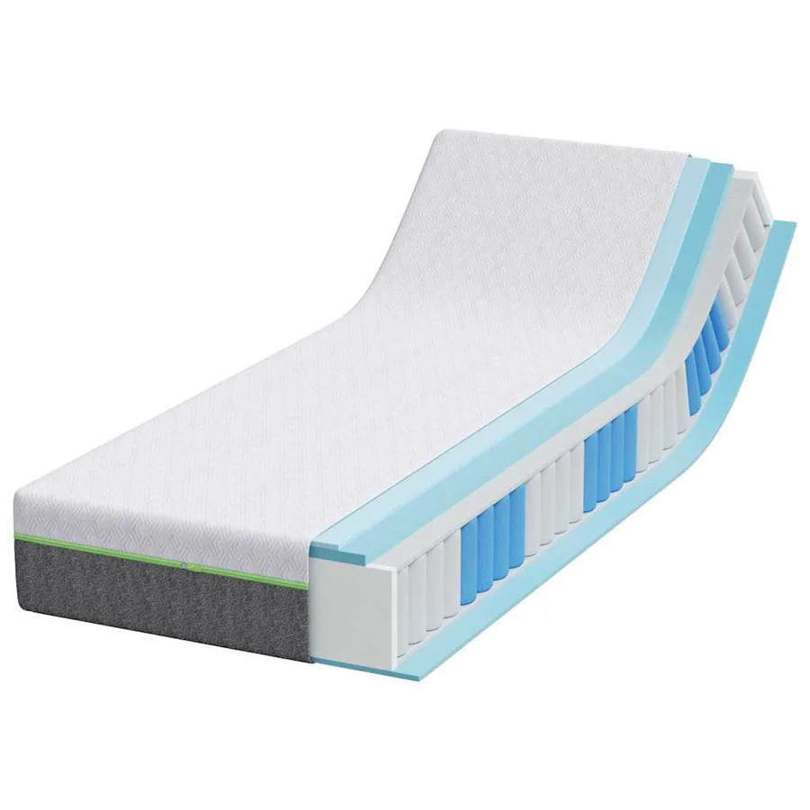 Matelas Blanc et Gris 80 x 200 cm Tissu jacquard - 3