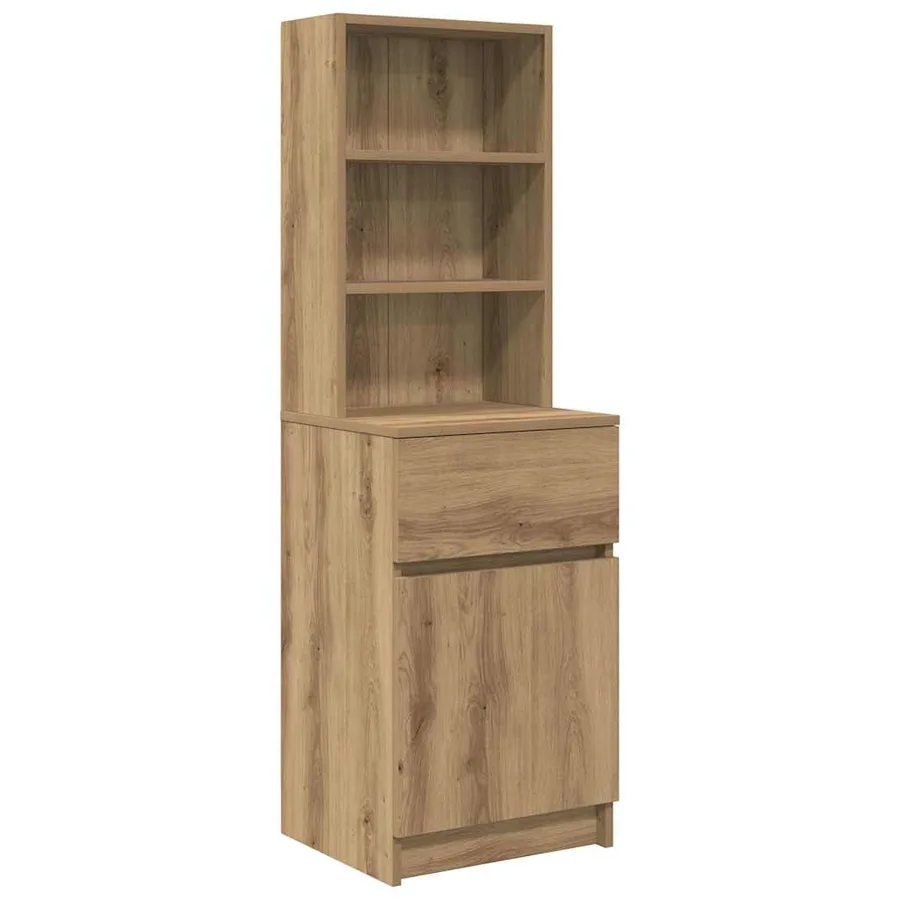 Table de chevet chêne artisanal 39x35x125 cm bois d'ingénierie - 2