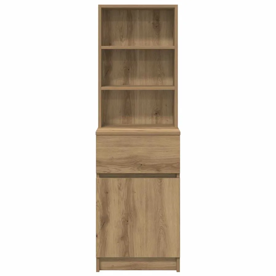 Table de chevet chêne artisanal 39x35x125 cm bois d'ingénierie - 6
