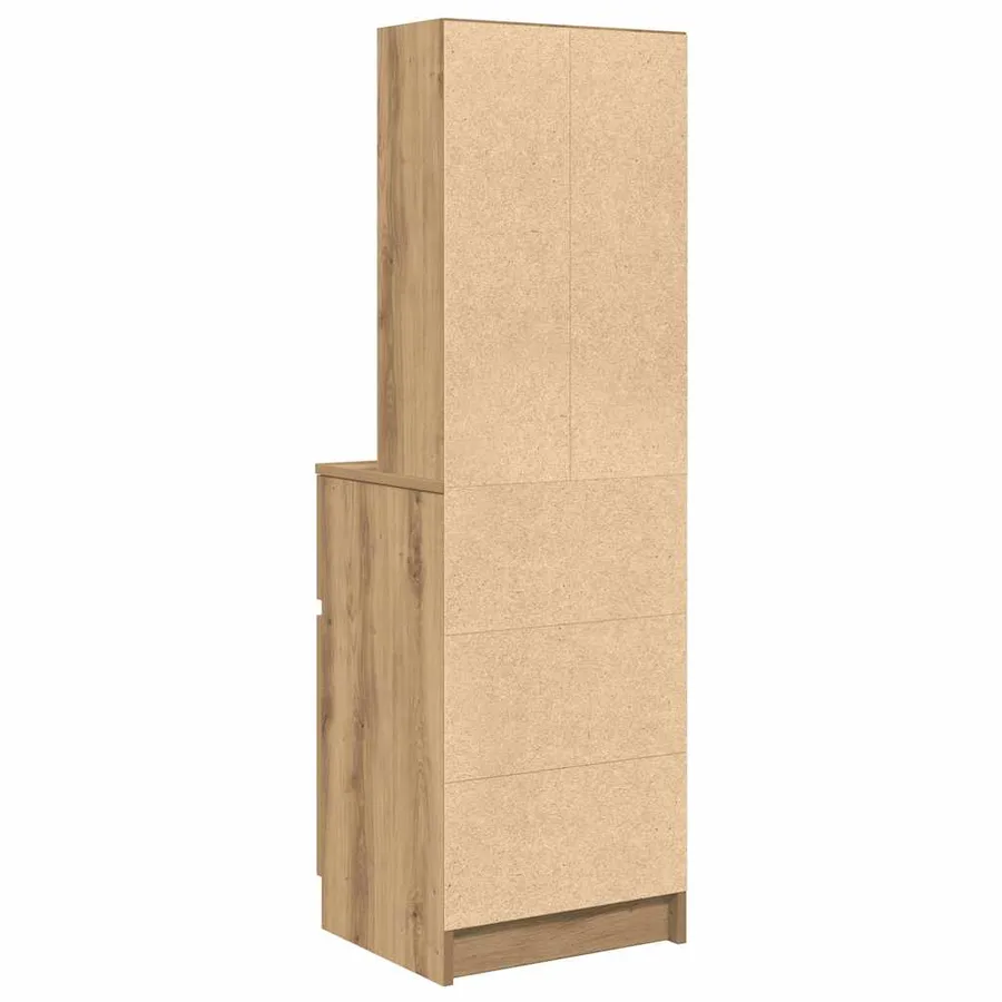 Table de chevet chêne artisanal 39x35x125 cm bois d'ingénierie - 8