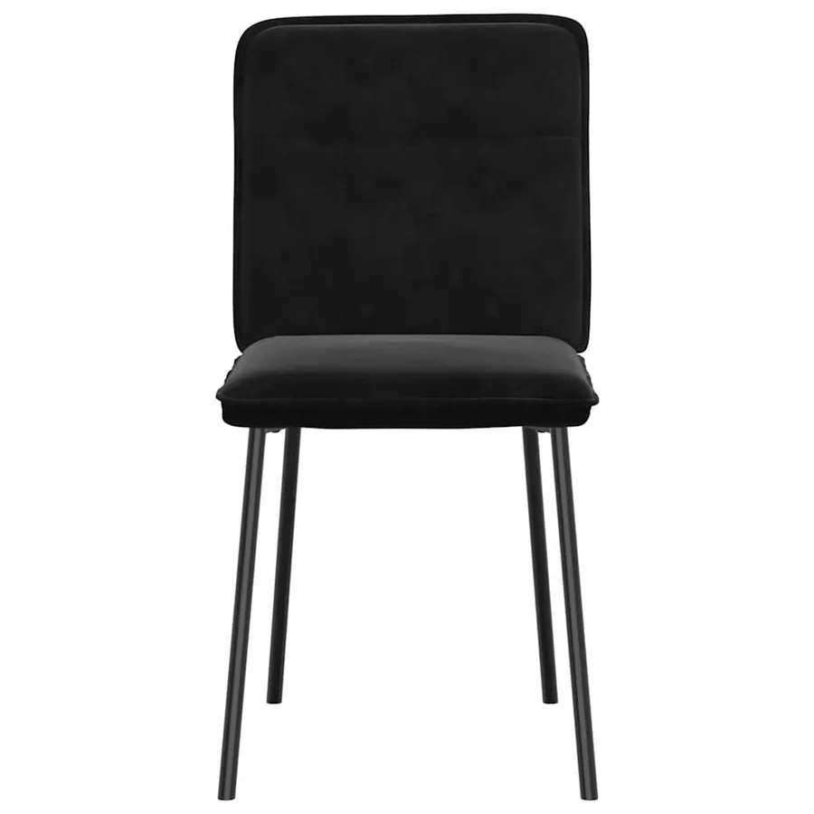 Chaises à manger lot de 6 noir velours - 4