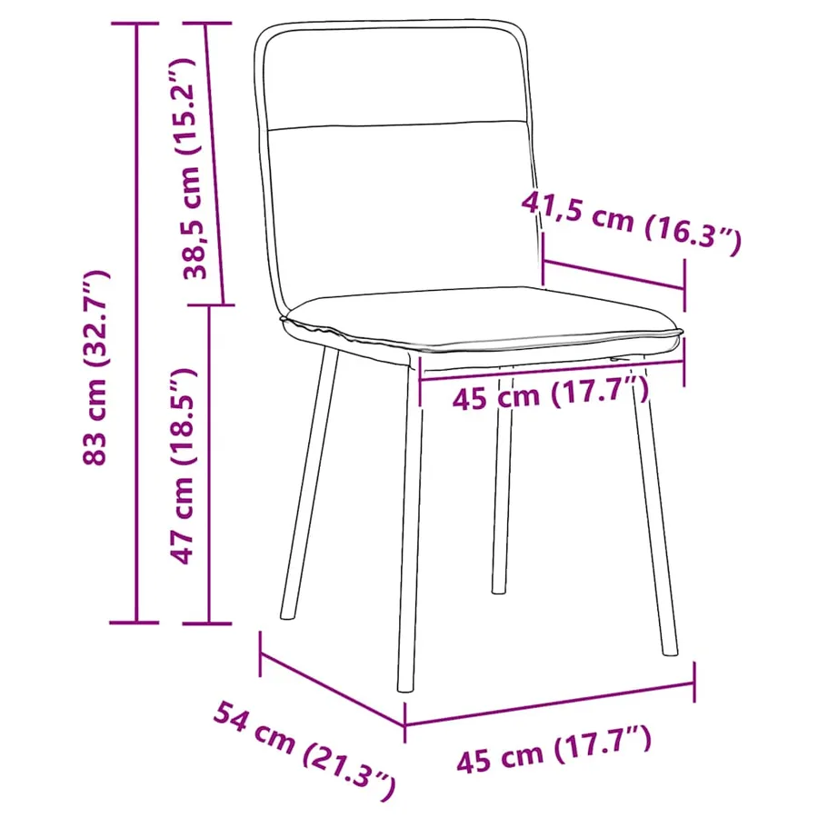 Chaises à manger lot de 6 noir velours - 9