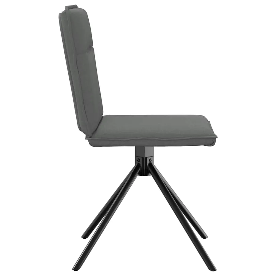 Chaises à manger lot de 4 gris foncé tissu - 5