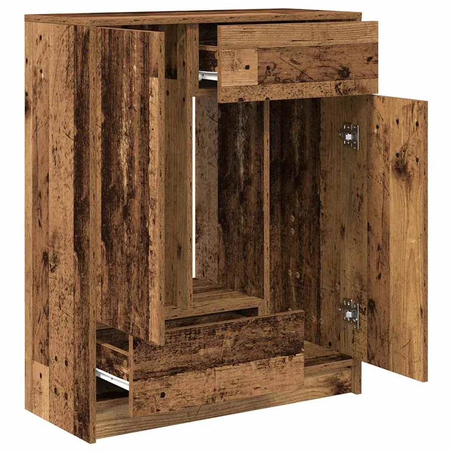 Buffet avec tiroirs et portes vieux bois 73x31x90 cm - 5