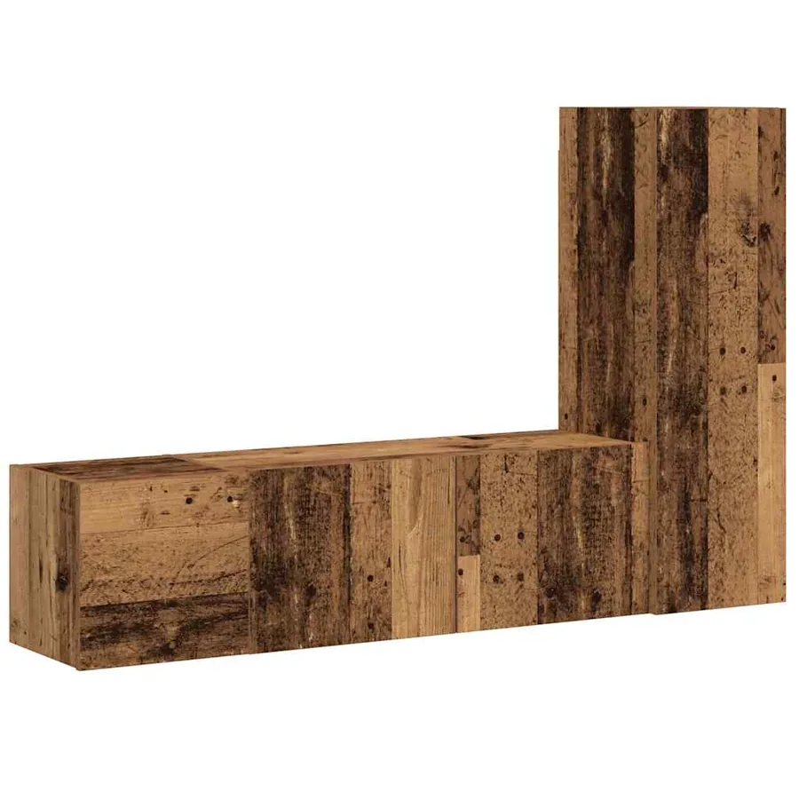 Meubles TV muraux 3 pcs vieux bois bois d'ingénierie