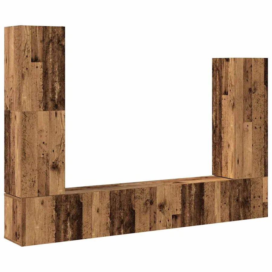 Ensemble de meuble TV mural 4 pcs vieux bois bois d'ingénierie - 2