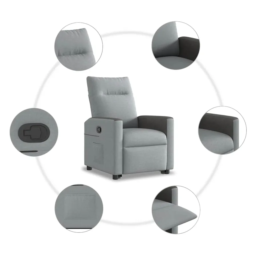 Fauteuil inclinable Gris clair Tissu - 10