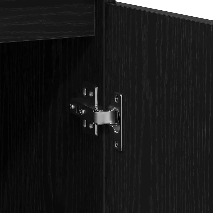 Buffet avec tiroir chêne noir 71x35x84 cm bois d'ingénierie - 11