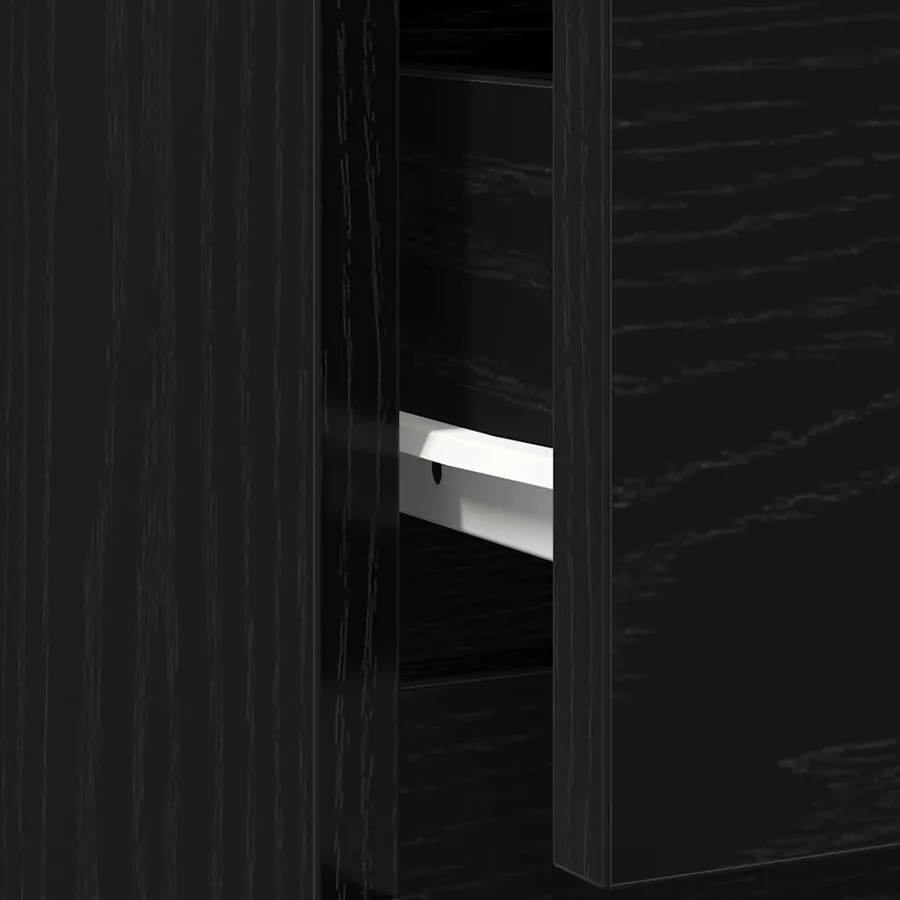 Buffet avec tiroir chêne noir 71x35x84 cm bois d'ingénierie - 12