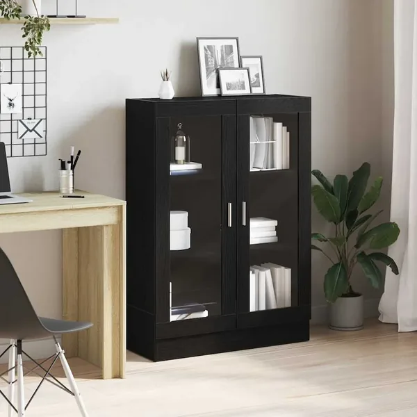 Bibliothèque chêne noir 82,5x30,5x115 cm bois d'ingénierie