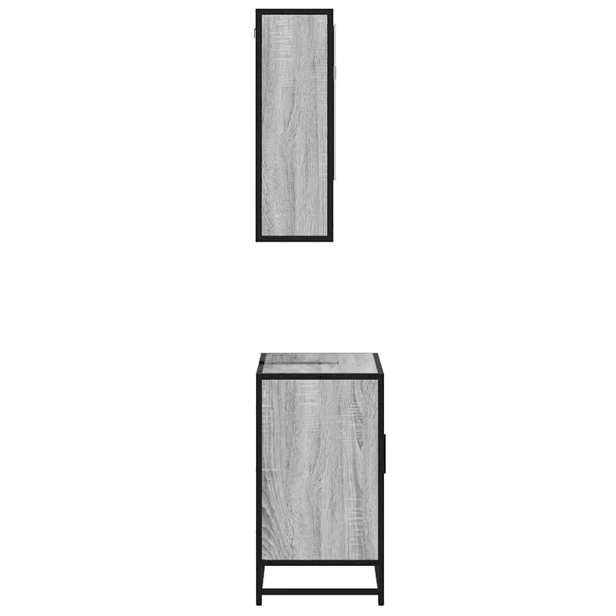 Ensemble de meubles de salle de bain 2 pcs Sonoma gris - 6