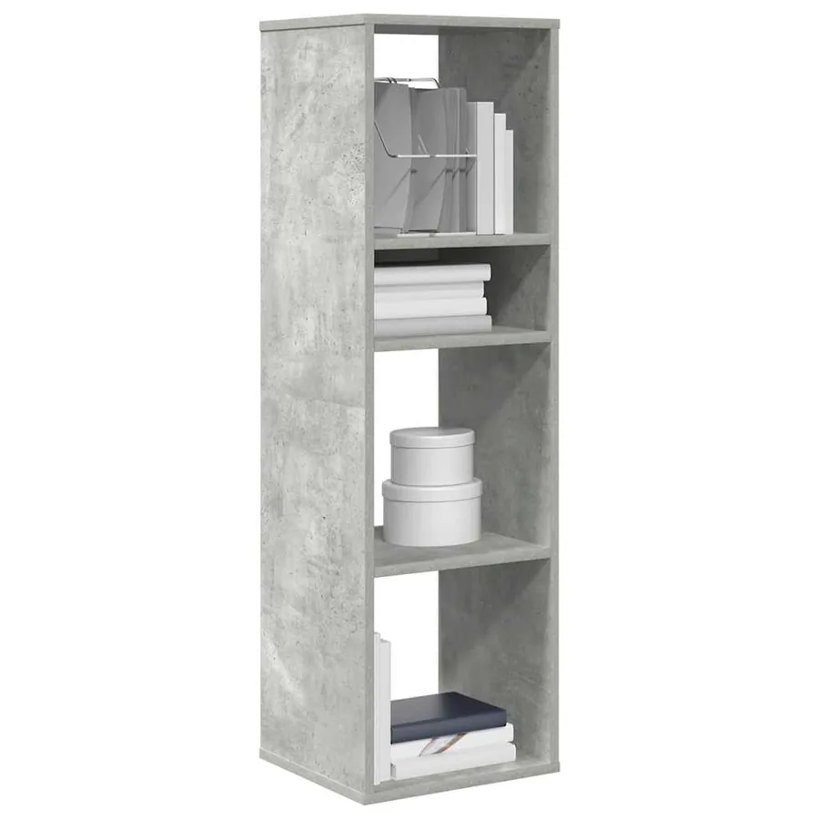 Bibliothèque gris béton 34x31x112 cm bois d'ingénierie