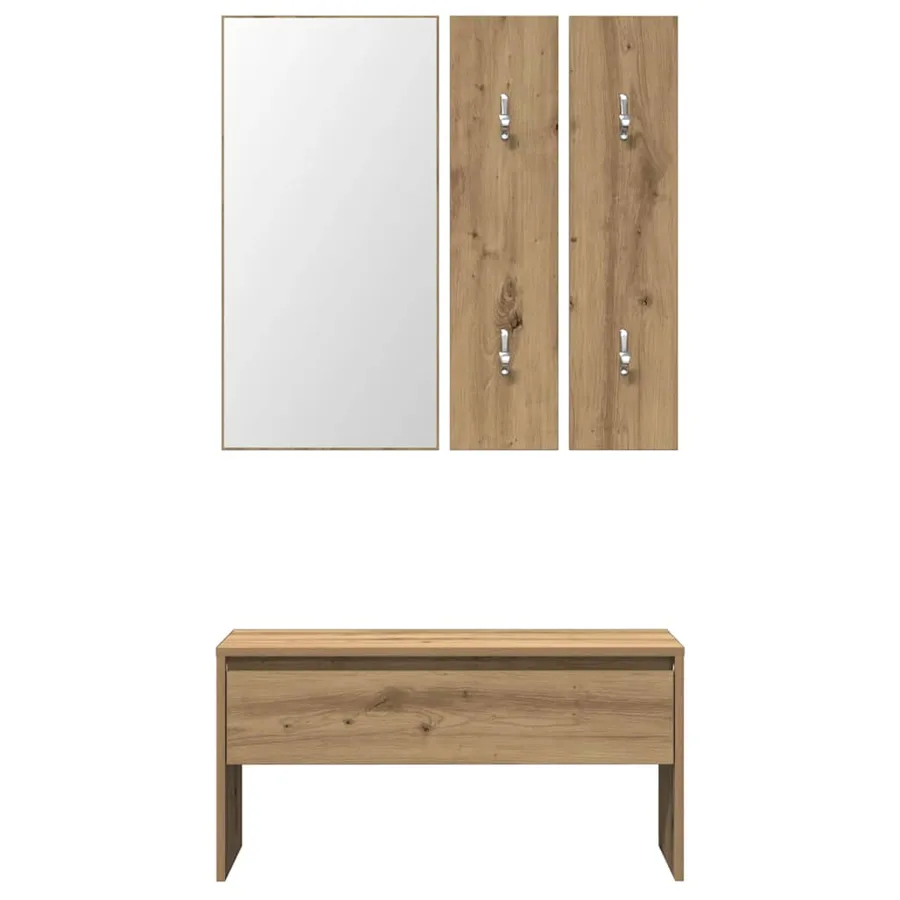 Ensemble de meubles de couloir chêne artisanal bois ingénierie - 4