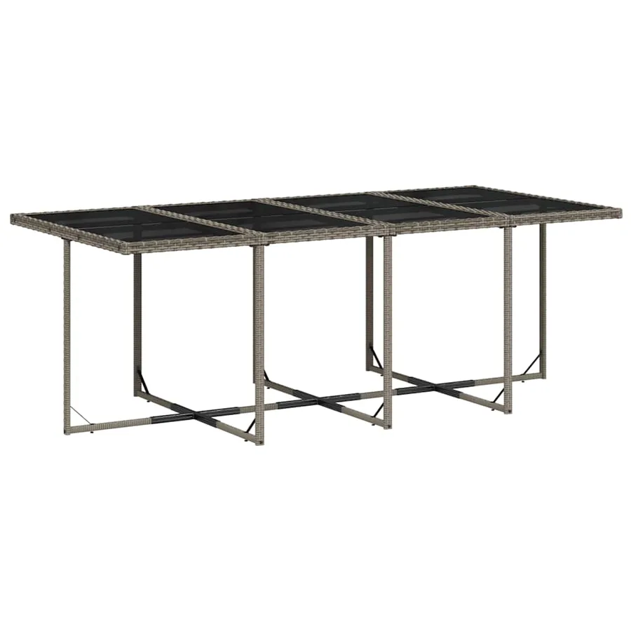 Ensemble à manger de jardin coussins 13 pcs gris résine tressée - 4