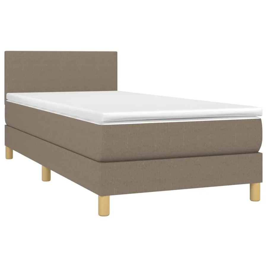 Sommier à lattes de lit avec matelas Taupe 100x200 cm Tissu - 3