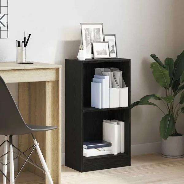 Bibliothèque chêne noir 40x24x76 cm bois d'ingénierie