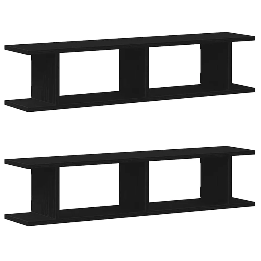 Étagères murales 2 pcs chêne noir 90x18x20 cm bois d'ingénierie - 2