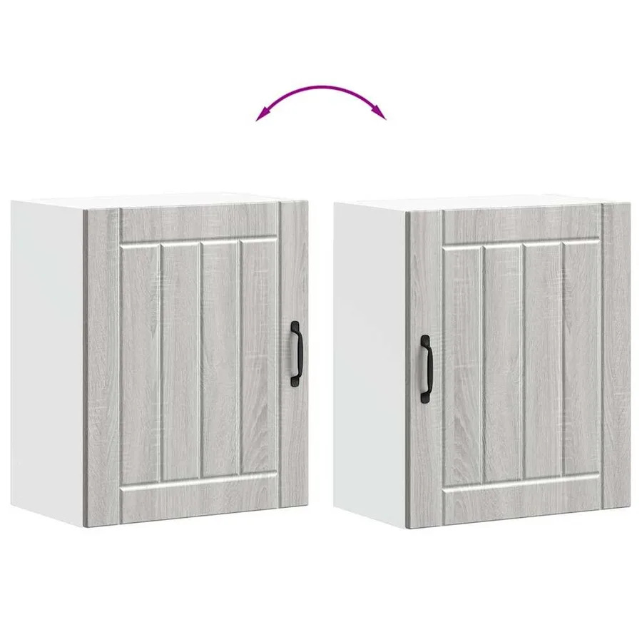 Armoires murales de cuisine 2 pcs Lucca Gris Sonoma en bois d'ingénierie - 10