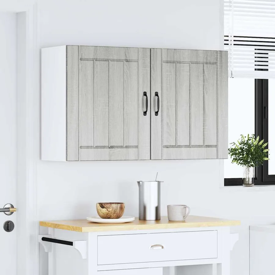 Armoires murales de cuisine 2 pcs Lucca Gris Sonoma en bois d'ingénierie - 3