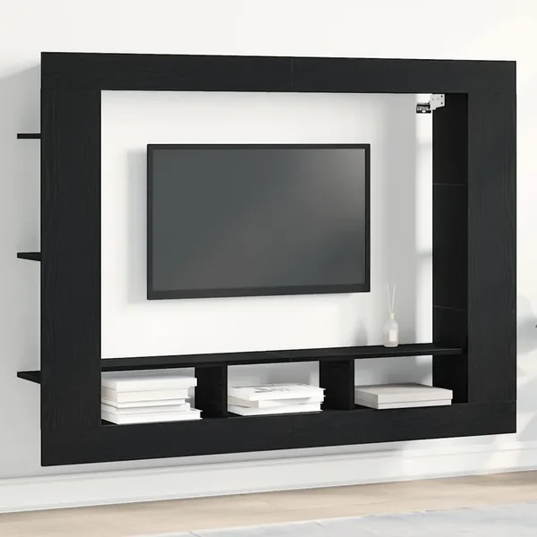 Meuble TV Chêne noir 152 x 22 x 113 cm Bois d'ingénierie