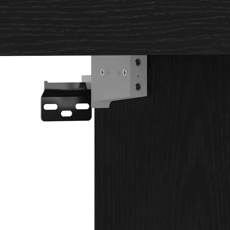 Meuble TV Chêne noir 152 x 22 x 113 cm Bois d'ingénierie - 9