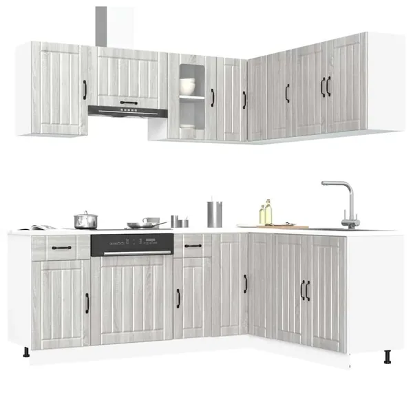 Ensemble d'armoires de cuisine 11 pcs Lucca bois d'ingénierie