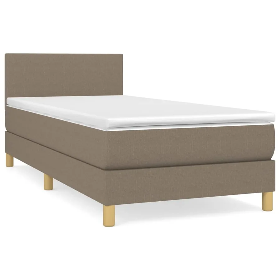 Sommier à lattes de lit avec matelas Taupe 90x190 cm Tissu - 2