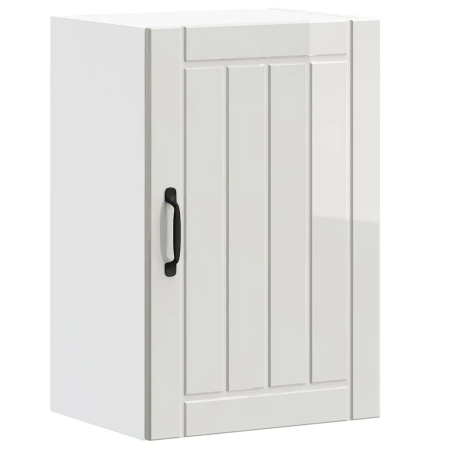 Armoire murale de cuisine Lucca blanc brillant bois ingénierie - 2