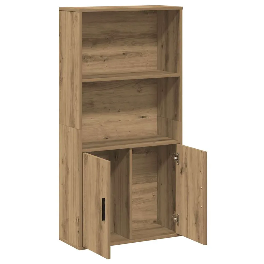 Bibliothèque chêne artisanal 60x24x120 cm bois d'ingénierie - 7