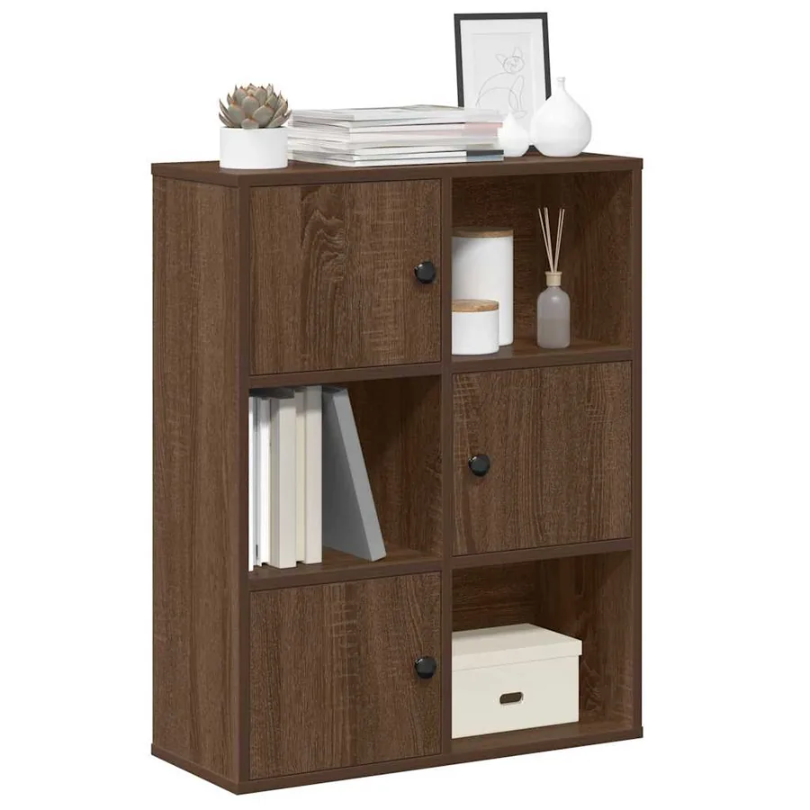 Bibliothèque chêne marron 60x24x76,5 cm bois d'ingénierie