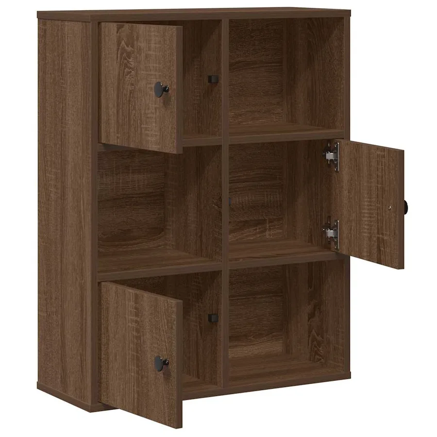 Bibliothèque chêne marron 60x24x76,5 cm bois d'ingénierie - 4