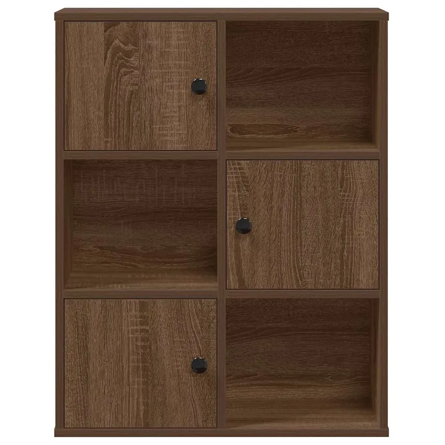 Bibliothèque chêne marron 60x24x76,5 cm bois d'ingénierie - 5