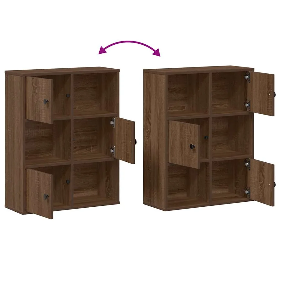 Bibliothèque chêne marron 60x24x76,5 cm bois d'ingénierie - 8