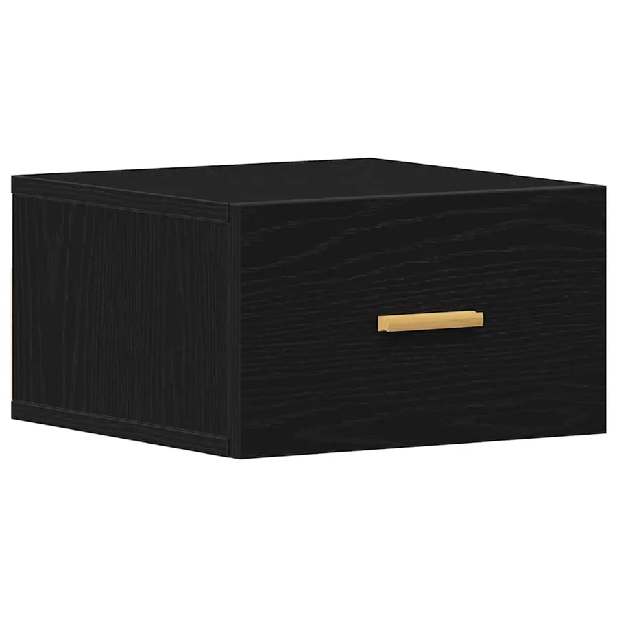Cabinet de chevet mural avec tiroir Chêne noir 35 x 35 x 20 cm - 2