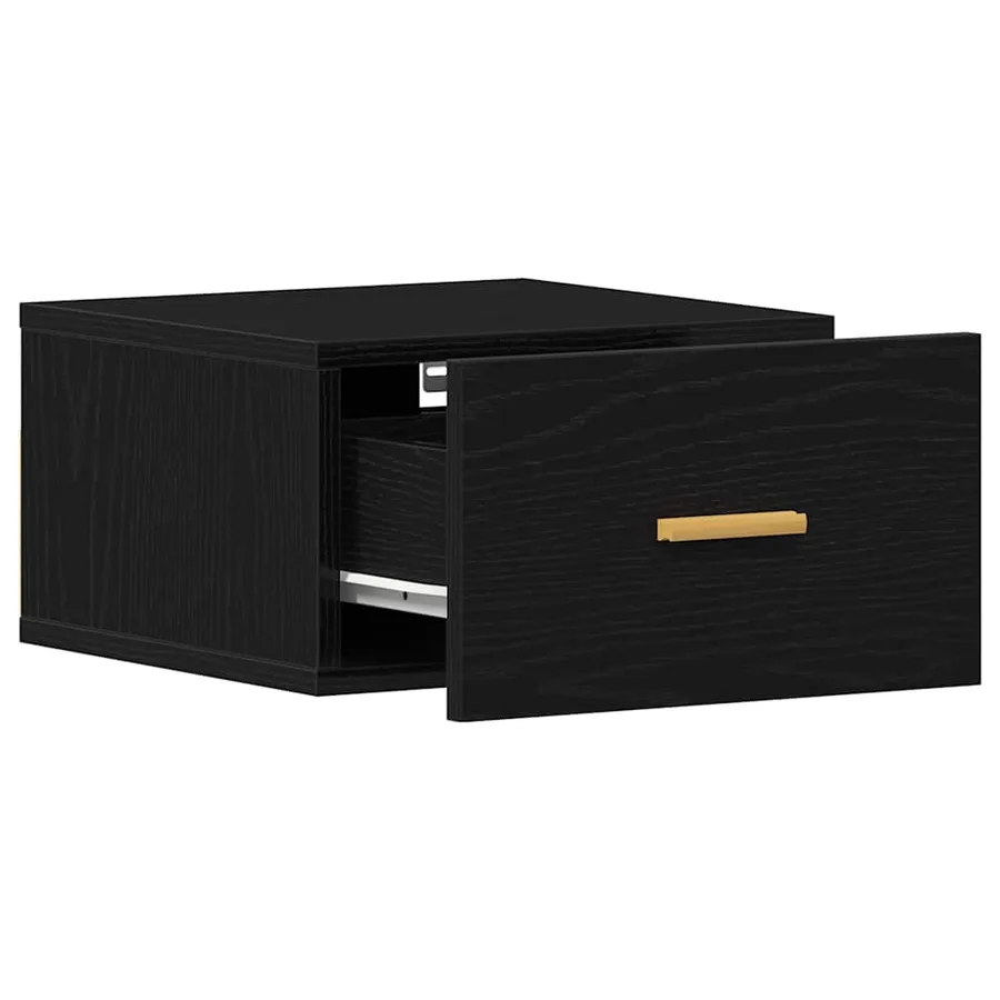 Cabinet de chevet mural avec tiroir Chêne noir 35 x 35 x 20 cm - 5