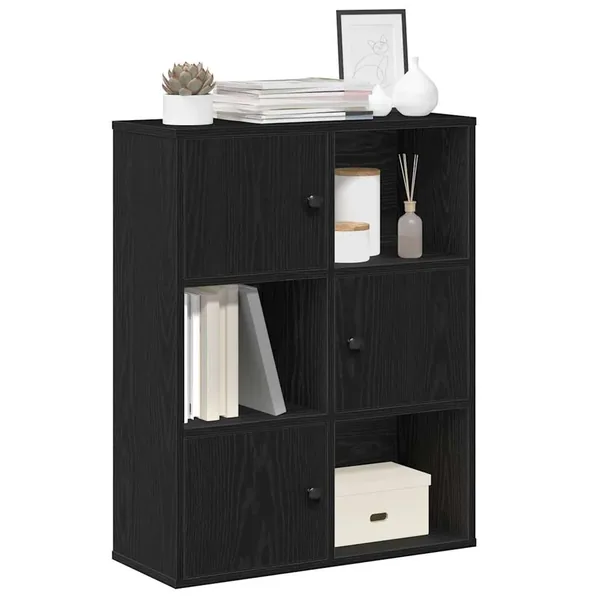 Bibliothèque chêne noir 60x24x76,5 cm bois d'ingénierie