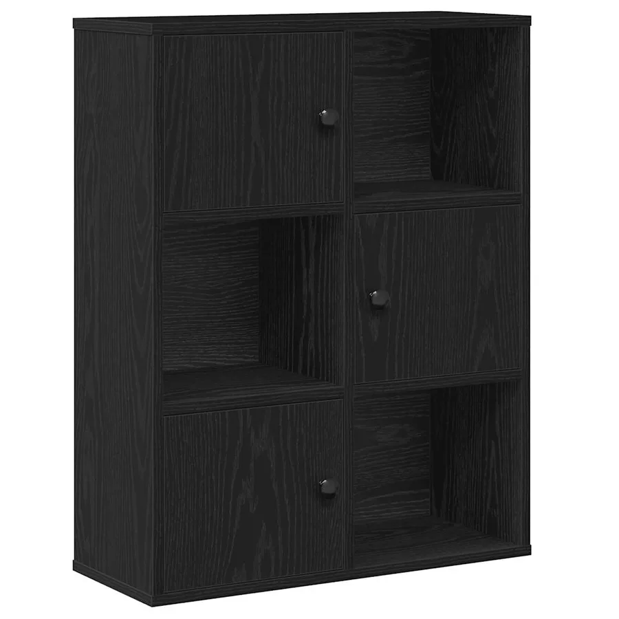 Bibliothèque chêne noir 60x24x76,5 cm bois d'ingénierie - 2