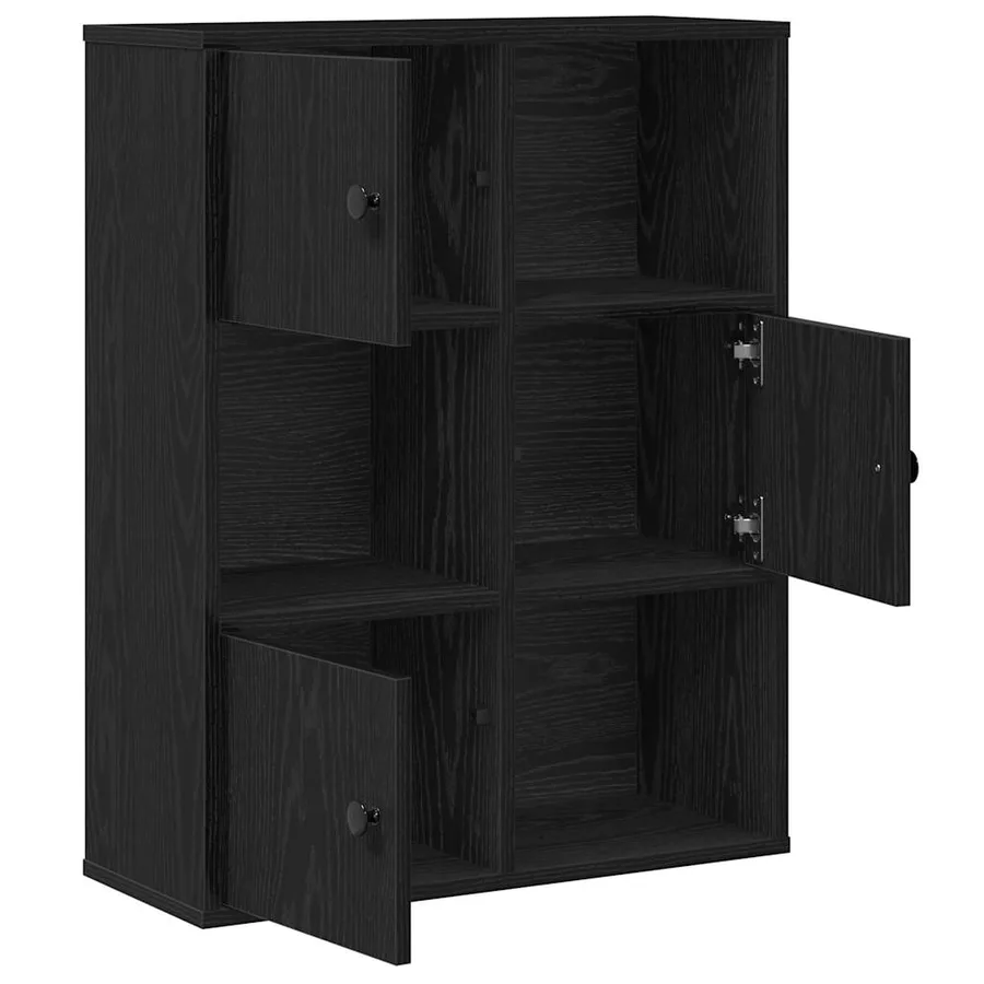 Bibliothèque chêne noir 60x24x76,5 cm bois d'ingénierie - 4