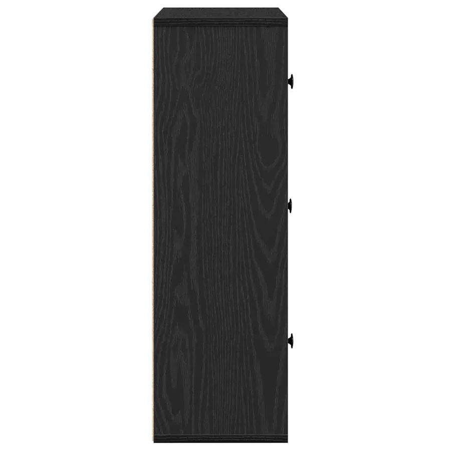 Bibliothèque chêne noir 60x24x76,5 cm bois d'ingénierie - 6