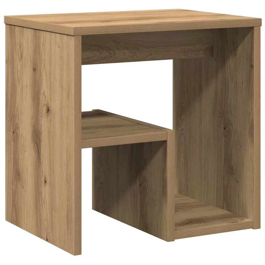 Table de chevet chêne artisanal 40x30x40 cm bois d'ingénierie - 7