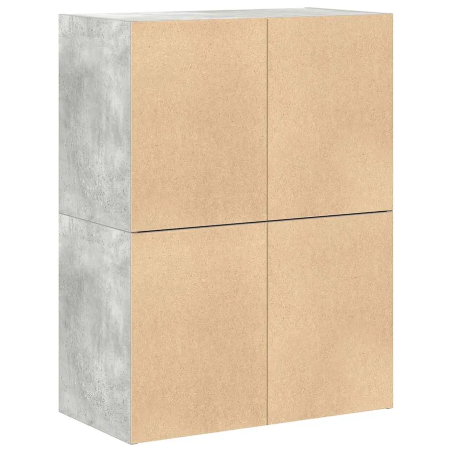 Armoires avec 2 tiroirs 2 pcs gris béton bois d'ingénierie - 7