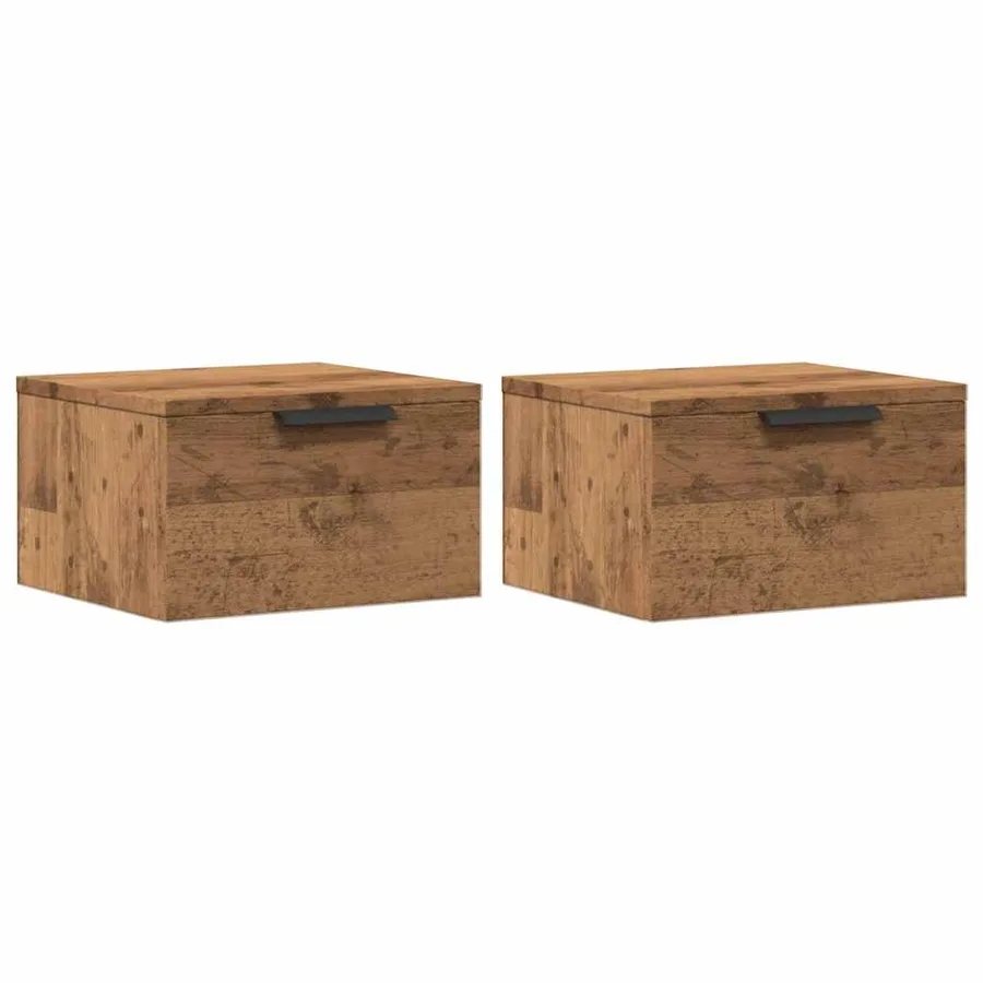 Tables de chevet murales 2 pcs chêne artisanal 34x30x20 cm - 2