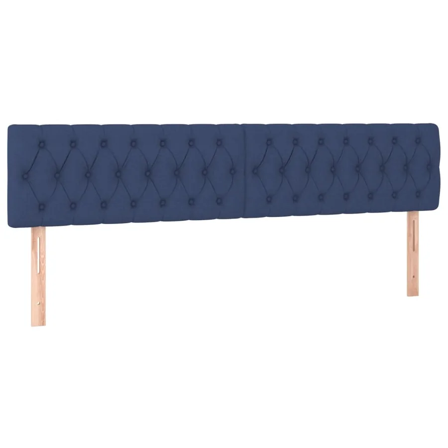 Sommier à lattes de lit avec matelas Bleu 200x200 cm Tissu - 6