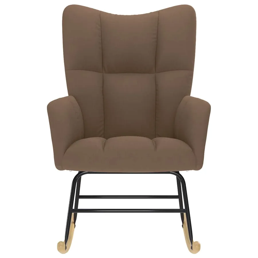 Chaise à bascule Marron Tissu - 3
