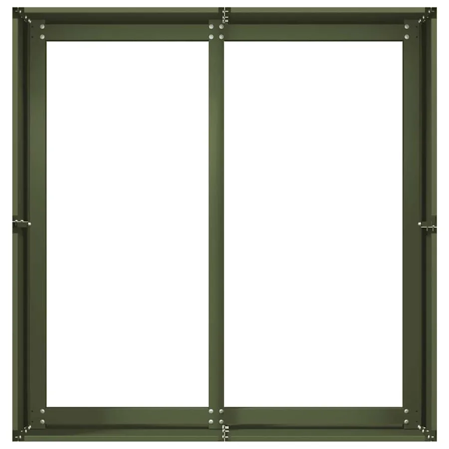 Jardinière vert olive 80x80x40 cm acier laminé à froid - 5