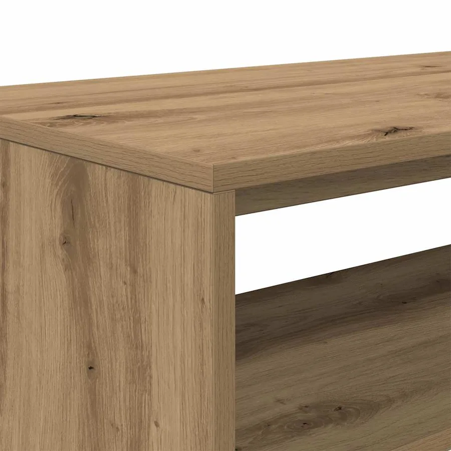 Meuble TV chêne artisanal 80x40x40 cm bois d'ingénierie - 8