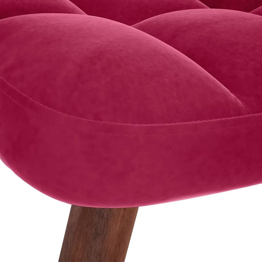 Chaise à bascule avec repose-pied rouge bordeaux velours - 9